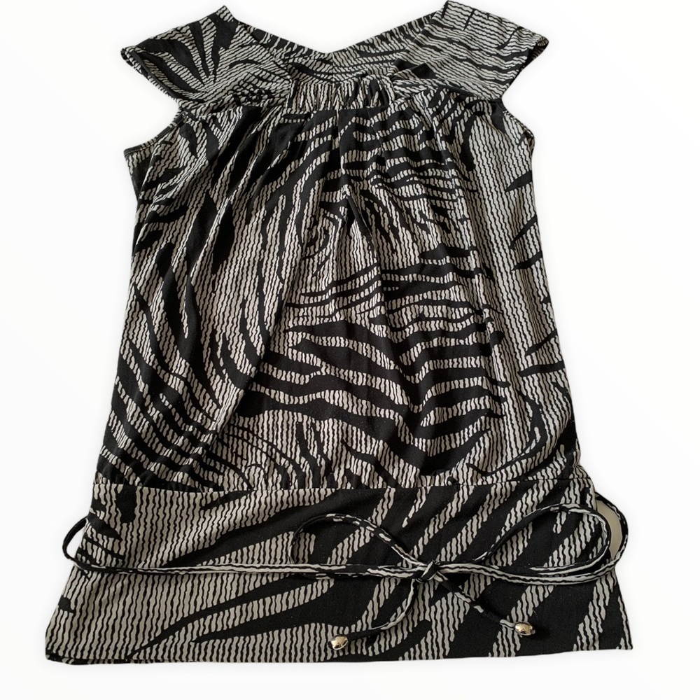 Worthington Black and Gray Sleeveless Top Size S